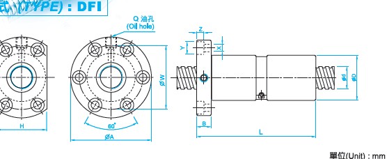 DFI2505滾珠絲桿型號(hào)圖 DFI2505滾珠絲桿型號(hào)圖